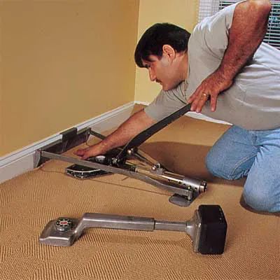 Carpet Installation in 7 Steps - This Old House Laying Carpet, Installing Carpet, Carpet On Stairs, Cozy Carpet, How To Lay Carpet, Install Carpet, Edging Tools, Home Depot Carpet, Baseboard Molding