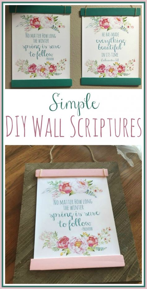 Simple DIY Wall Scriptures You Can Make At Home - Thrifty Nifty Mommy Womens Ministry Crafts, Diy Christian Crafts To Sell, Easy Crafts For Womens Group, Scripture Crafts For Women, Christian Crafts To Sell Easy Diy, Christian Craft Ideas For Women, Catholic Crafts For Adults, Faith Based Crafts, Christian Crafts Women's Ministry