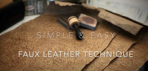 Love this tutorial & channel!! Faux Leather Paper, Diy Junk Journal, Faux Leather Journal, Old Book Crafts, Leather Book Covers, Leather Journal Cover, How To Age Paper, Paper Diy, Paper Crafts Origami