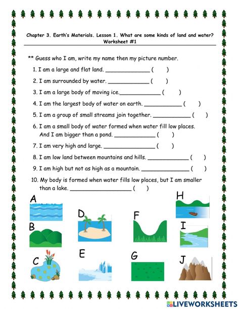 Landform Worksheet, Bodies Of Water Worksheet, Bodies Of Water Activities, Water And Landforms, Culture Worksheet, Landforms Worksheet, Landforms Activities, Water Worksheet, Landforms And Bodies Of Water