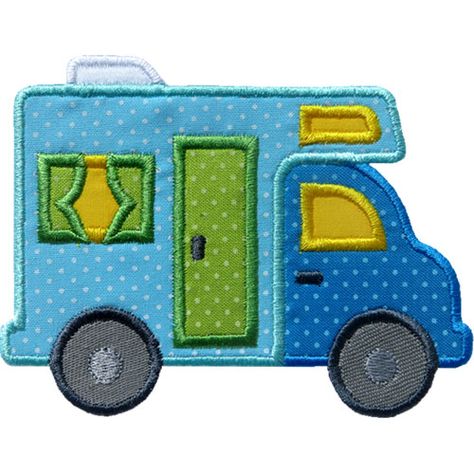 RV Camper Applique by HappyApplique.com Camper Embroidery, Camper Applique, Camper Quilt, Camping Quilt, Zelt Camping, Camper Art, Computer File, Appliqué Quilts, Mug Rug Patterns