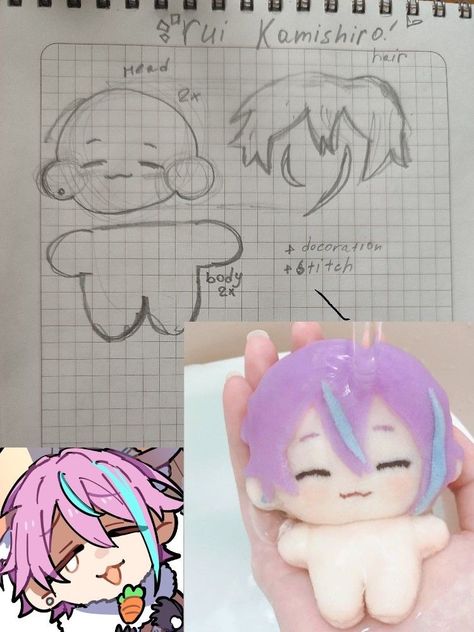 Rui Plush Project Sekai, How To Make Your Own Plushie, Rui Kamishiro Plush, How To Make A Plushie, Omodoki Doll Pattern, Felt Plushies Pattern, Rui Plush, Plush Doll Pattern, Omodoki Dolls