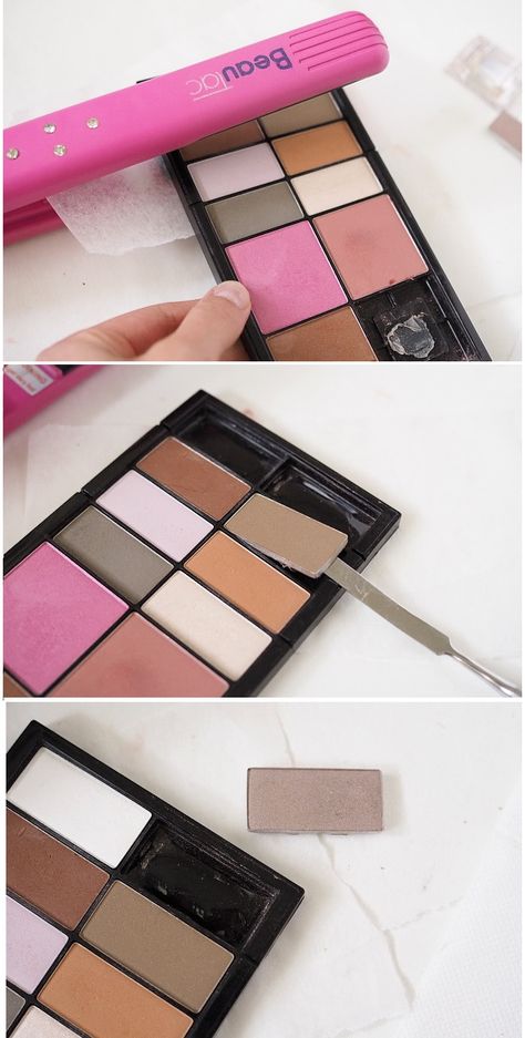 How to depot & fix broken makeup - Charlotta Eve Makeup Depotting, Depot Makeup, Diy Makeup Kit, Fix Broken Makeup, Diy Makeup Palette, Broken Makeup, Magnetic Makeup Palette, Makeup At Home, Joker Makeup