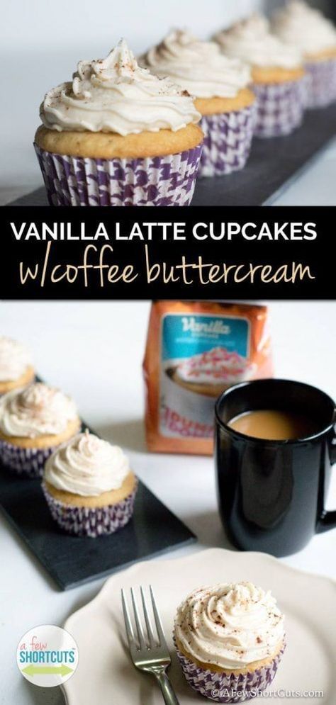 What is better than a cupcake flavored cup of coffee? How about coffee flavored cupcakes!? Check out this yummy Vanilla Latte Cupcake Recipe with Coffee Buttercream! Coffee Buttercream, Coconut Dessert, Coffee Cupcakes, Brownie Desserts, Vegetarian Cake, Salty Cake, Cupcake Flavors, Cupcake Recipe, Vanilla Latte