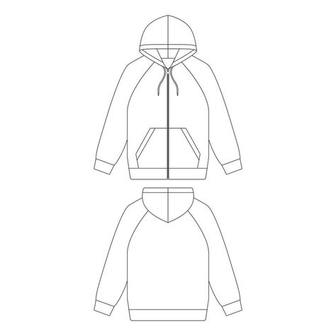 Template raglan zip hoodie vector illustration flat design outline clothing Background Bola, Hoodie Outline, Sweat Set Outfits, Hoodie Vector, Hoodie Illustration, Hoodie Template, Blank Hoodies, Design Outline, Clothing Templates