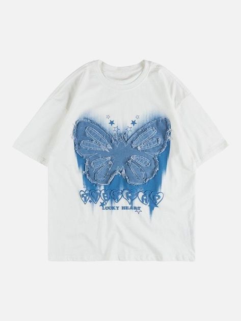 Butterfly Patch, Aelfric Eden, Chic Summer Outfits, Casual Summer Tops, Streetwear Tshirt, Print Tee, Dream Clothes, Gotham, Printed Tees