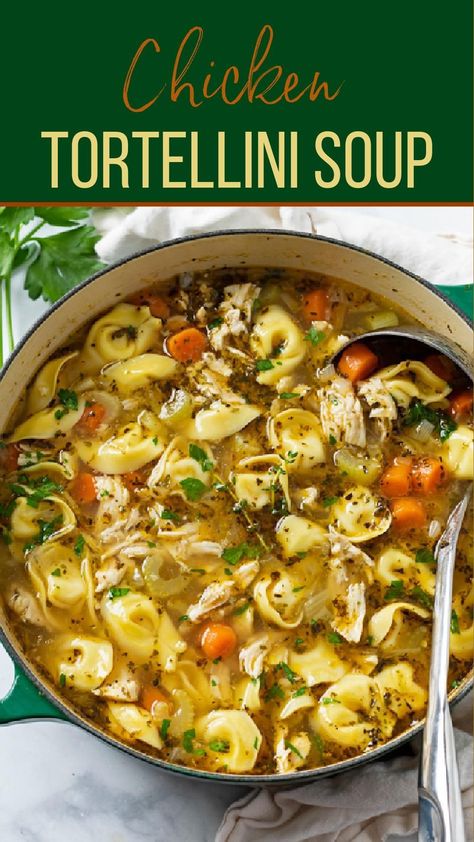 Chicken Cheese Tortellini, Tortellini And Veggies, Chicken Tortellini Soup, Satisfying Meals, Chicken Tortellini, Lean Chicken, Hearty Chicken, Cheese Tortellini, Tortellini Soup