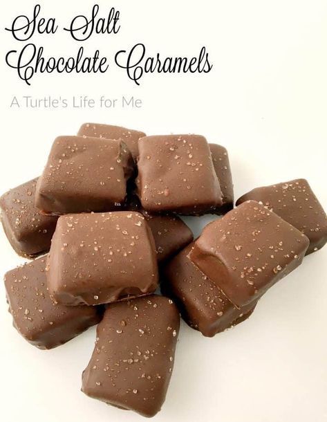 Sea Salt Caramel Recipe, Chocolate Covered Caramels, Caramel Turtles, Carmel Chocolate, Chocolate Caramel Tart, Sea Salt Caramels, Sea Salt Chocolate, Caramel Tart, Candy Truffles