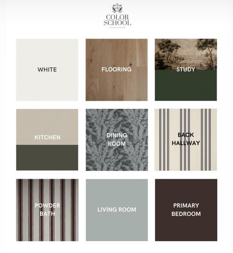 House Painting Color Schemes, French Colonial Color Palette, Modern English Color Palette, English Home Color Palette, Chris Loves Julia Color Palette, Contemporary Home Color Palette, Modern Vintage Color Scheme, Modern Parisian Color Palette, Room By Room Color Palette