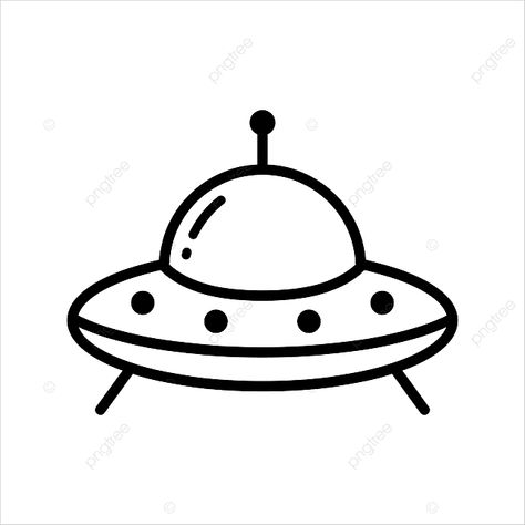 Rocket Line Art, Spaceship Outline, Spaceship Template, Ufo Illustration, Flying Illustration, Outer Space Drawing, Fantasy Icon, Concept Technology, Space Vehicle