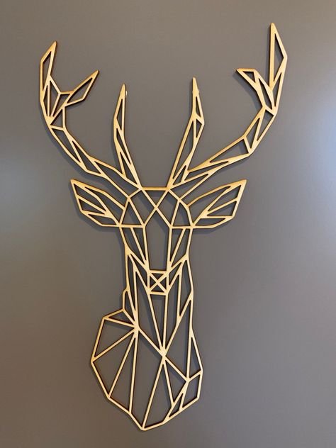 Geometric Art Animal, Wall Art Diy Paint, Easy Diy Room Decor, Geometric Shapes Art, Stick Art, Geometric Drawing, Deer Wall, Geometric Animals, Shape Art