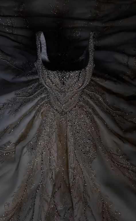 Sparkly Poofy Prom Dresses, Black Ballgown Prom Dress, Sparkly Dress Outfit, Fantasy Ballgown, 300 Aesthetic, Goddess Bride, Sparkly Ball Gown, Gown Aesthetic, Villain Dresses