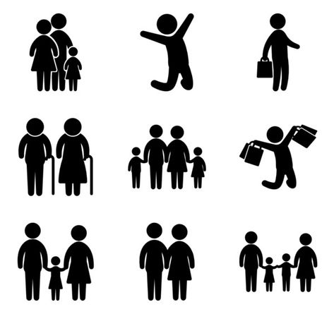 People Icon Design, People Symbol, Person Icons, Family Icon, Action Icon, People Graphic, Pictogram Design, Person Icon, People Png