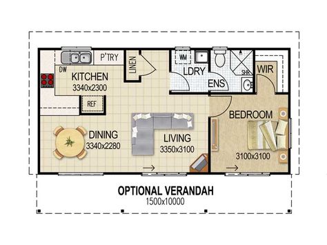 Annex Floor Plans, House With Granny Flat, Queensland House, Granny Flats Australia, Granny Flat Plans, Flat Plan, Blood Money, Flat House, Plan Floor