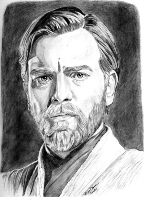 Karen Hinson - Star Wars Obi Wan Kenobi Obi Wan Kenobi Drawing, Obi Wan Drawing, Obi Wan Kenobi Fanart, Star Wars Art Drawings, Star Wars Jewelry, Star Wars Crafts, Star Wars Drawings, Star Wars Tattoo, Star Wars Costumes