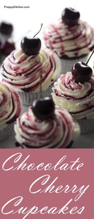 Cupcakes Flavors Ideas, Chocolate And Cherry Cupcakes, Cherry Cordial Cupcakes, Cupcakes Recipes Vanilla, Cherry Cupcakes Recipes, Chocolate Cherry Cupcakes, Recipes Cupcakes, Vanilla Buttercream Icing, Cupcakes Filled