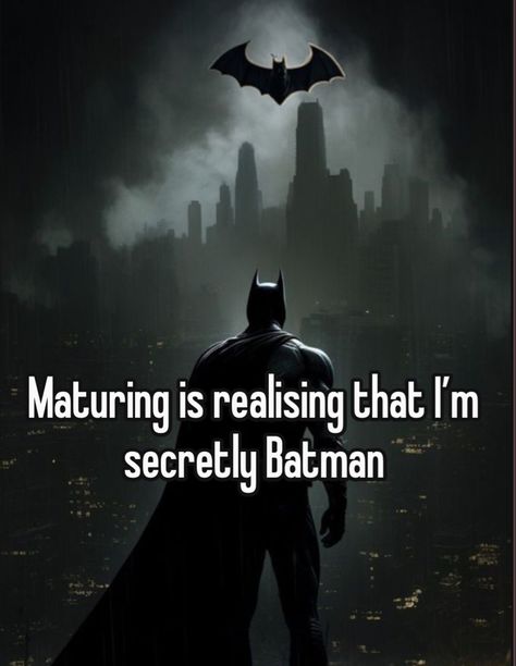 #whisper #girlhood #batman #imbatman #real #relatable #foryou #foryoupage Funny Batman Pictures, Quotes From Batman, Batman Literally Me, I’m Batman Funny, Batman Memes, Real Batman, Batman Memes Funny, Batman Quotes, Batman Memes Hilarious