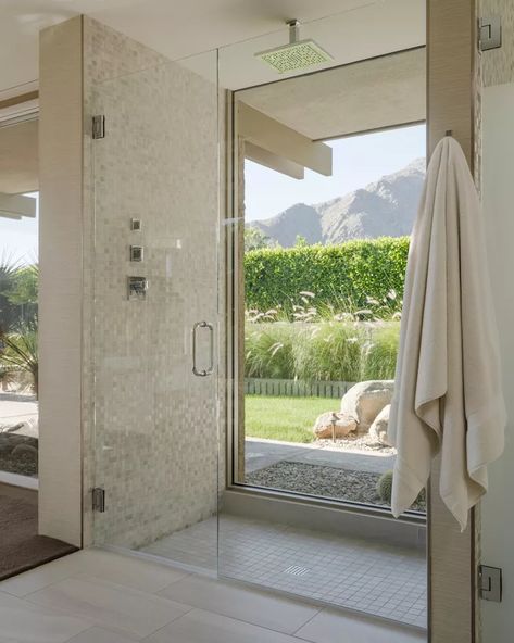 15 Beautiful Shower Ideas Walk In Shower Ideas, Spa Shower, Unique Shower, Home Garden Design, Floor To Ceiling Windows, Wet Rooms, Glass Shower, Shower Design, Shower Floor