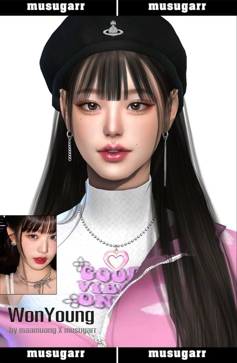 #sims4 #thesims4 #ts4 #creating #art #artist #cc #games #gaming #musugarr #maamuang Sims 4 Hime Cut Cc, Wonyoung Sims 4 Cc, Skz Sims 4 Cc, Sims4 Kpop Cc, Sims 4 Cc Korean Skin, Sims Asian Cc, Sims Cc Korean, Sims 4 Cc Douyin Makeup, The Sims Characters