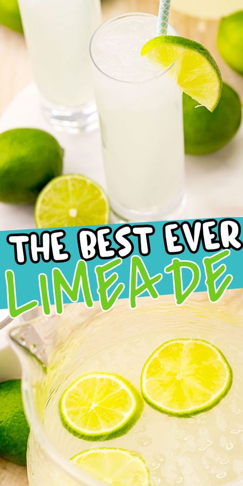 Lemon Limeade Recipe, Fresh Limeade Recipe, Chocolate Cake Shake, Homemade Summer Drinks, Limeade Drinks, Good Lemonade Recipe, Limeade Recipe, Lime Lemonade, Frozen Limeade