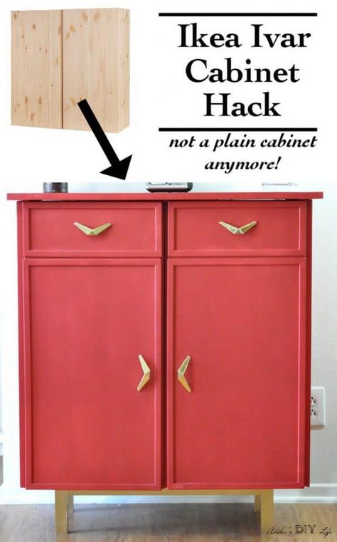 Can you believe this is an Ikea Ivar cabinet hack! Ivar Cabinet Hack, Ivar Cabinet, Ikea Ivar Hack, Cabinet Hack, Ikea Ivar Cabinet, Armoire Ikea, Ikea Tarva Dresser, Ikea Ivar, Ikea Furniture Hacks