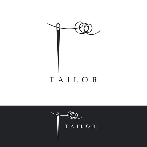 Tailor silhouette logo with needle, thread, benik and sewing machine markings. Logo design for tailors, fashion, boutiques and other clothing companies. With vector illustration design. Tailoring Logo Design Ideas, Tailor Logo Design, Logo Design Women, Tailor Logo, Machine Logo, Perfume Logo, Silhouette Logo, Boutique Logo Design, Shop Logo Design