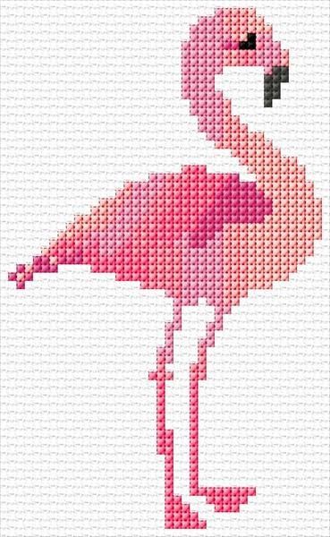 Flamingo Cross Stitch, Cross Stitch Calculator, Colourful Cross Stitch, Bird Cross Stitch, Sewing Cross Stitch, Fillet Crochet Patterns, Wedding Cross Stitch Patterns, Cross Stitch Beginner, Big Birds