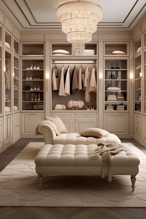 Huge Closets Luxury Walk In, Walk In Closet Big, Dream Closets Walk In Luxury, Luxury Walk In Closet Women, Classic Walk In Closet, Elegant Closet, Dressing Room Design Modern Luxury, Dress Room, Old House Interior