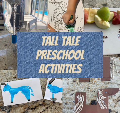 Tall Tales Tall Tales Activities Preschool, Tall Tales Activities, Pecos Bill, Babe The Blue Ox, Toddler Themes, Tall Tales, Dutch Baby, Nursery Rhyme, Sensory Bins