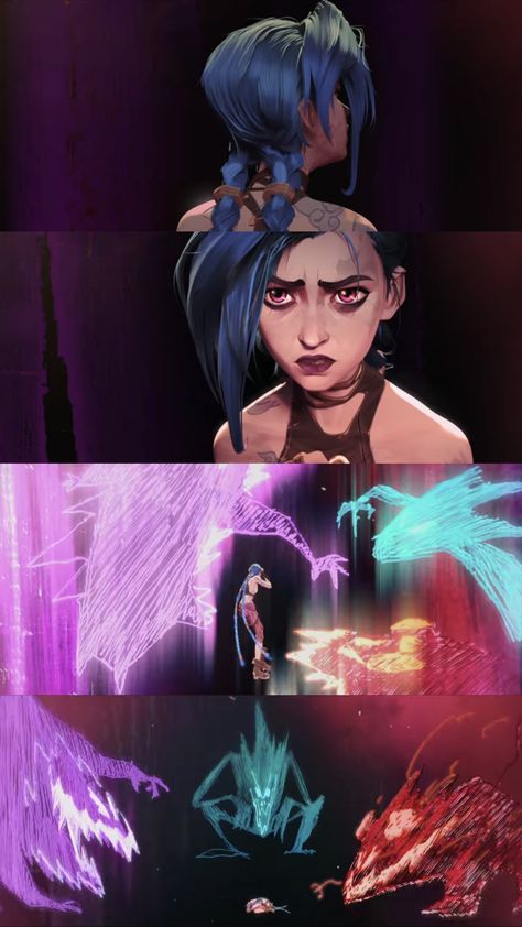 Jinx Arcane Hallucination, Powder Arcane, Arcane Wallpaper, Arcane Art, Get Jinx, Arcane Jinx, Jinx Arcane, League Of Legends Game, Jinx League Of Legends