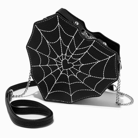 Black Spider Web Heart Shaped Crossbody Bag, Heart Shaped Clothes, Gothic Black Shoulder Bag For Cosplay, Cool Purses, Goth Bags, Gothic Bags, Web Heart, Goth Bags Handbags, Cheap Gothic Shoulder Bag, Goth Purse Handbags