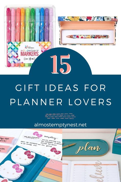 Fun gift ideas for the planner lover on your gift list. Planner supplies make great gifts for any season. Gifts For Planners, Ideas For Planner, Planner Gift Ideas, 15 Gift Ideas, Planner Themes, Fun Gift Ideas, Annual Planner, List Planner, Planner Gift