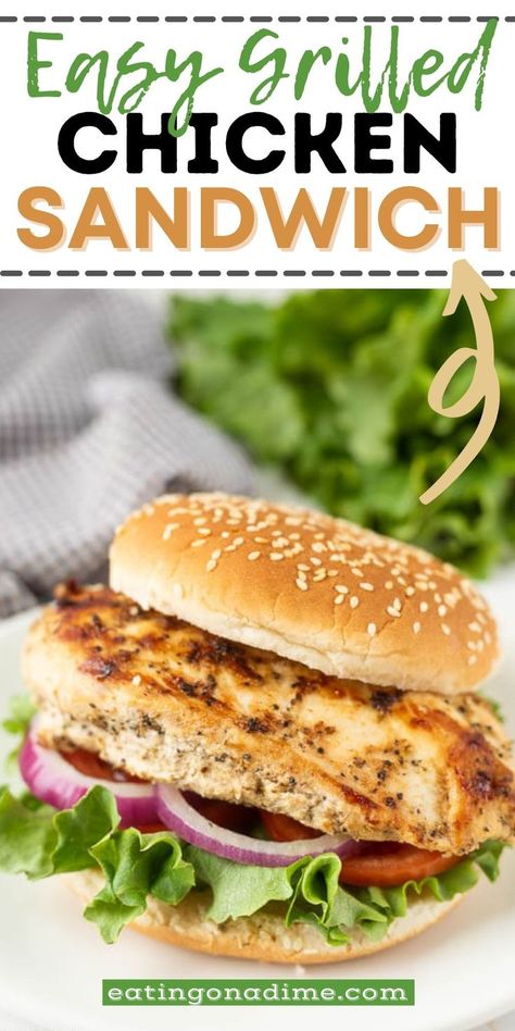 Chicken Bacon Sandwich Recipes, Best Grilled Chicken Sandwich, Chicken Breast Sandwich Recipes, Oven Grilled Chicken, Chicken Bacon Sandwich, Grilled Boneless Chicken Breast, Grilled Chicken Sandwich Recipes, Grilled Chicken Burgers, Chicken Breast Sandwich