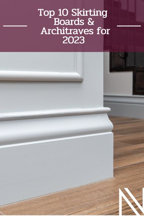 Get the latest trending looks in your home with Intrim's top 10 trending skirting and architrave profiles for 2023. Skirting Boards And Architraves, Edwardian Skirting Boards, 1930s Skirting Boards, Georgian Skirting Board, Skirting Board Ideas Cottage, Contemporary Skirting Board Ideas, Doors With Moulding, Skirting And Architrave Ideas, Door Architrave Ideas