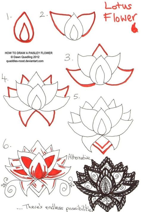 How To Draw Doodles Step By Step Image Guides- You might have encountered this question many times. Doodling is something that we all do when Draw A Lotus Flower, Hur Man Ritar Blommor, Trin For Trin Tegning, Zentangle Kunst, Pola Bordir, Paisley Flower, Tangle Patterns, Lotus Flowers, The Lotus