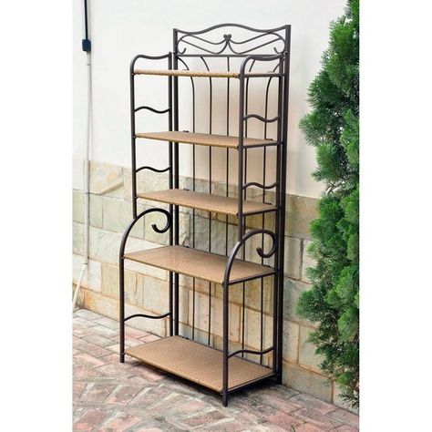 Outdoor Bakers Rack, Folding Shelf, Bakers Rack, Spice Storage, Wine Storage, Pecans, Kitchen Furniture, Wrought Iron, Steel Frame