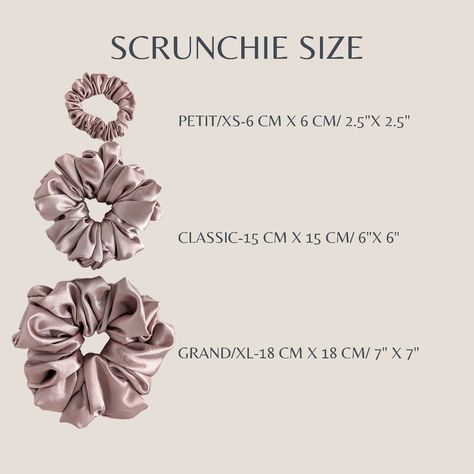 Scrunchies Measurements Chart, See Scrunchies, Scrunchie Size Chart Diy, Scrunchies Size Chart, Scrunchie Packaging Ideas, Unique Scrunchie Ideas, Scrunchies Packaging Ideas, Diy Scrunchie Holder, Scrunchies Diy Measurements