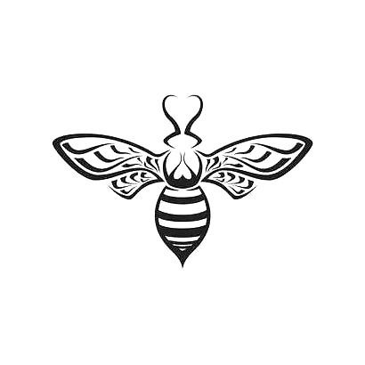 A black tribal bee tattoo which symbolizes patriotism and has four wings wide spread. Style: Tribal. Color: Black. Tags: Nice Tattoo Bees, Bee Tattoo Meaning, Bee Killer, Queen Bee Tattoo, Honey Bee Tattoo, Bee Silhouette, Bumble Bee Tattoo, Tattoo Line, Bee Drawing