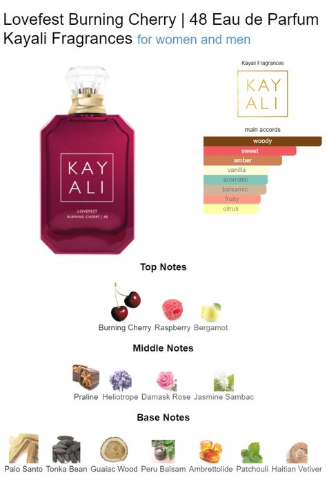 Kay Ali Burning Cherry Perfume, Kayali Lovefest Burning Cherry, Signature Sent, Lovefest Burning Cherry, Kayali Perfume, Perfume Content, Perfume Layering, Tea Perfume, Seductive Perfume