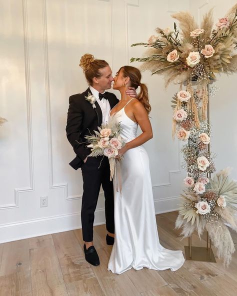 Lulus Weddings on Instagram: “you may now kiss the bride 👰❤️🤵 @jujhavens wearing the Always My Love white satin maxi dress #lulusweddings #lovelulus #lulusambassador…” Kiss The Bride, Satin Maxi, Satin Maxi Dress, White Satin, Bridal Collection, Happily Ever After, Ever After, My Love, Bridal Dresses