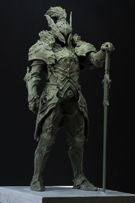 ArtStation - Knight, Elliot Mallon Knight Statue, Fantasy Statue, Incredible Art, Knight Art, Knight Armor, Car Guys, Dnd Characters, Power Rangers, Drawing Reference