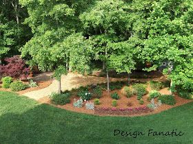 diy Design Fanatic: My Garden II Camper Landscaping, Wooded Backyard Landscape, Patio And Garden Ideas, Wooded Backyard, Cedar Chips, Front Yard Gardens, Wooded Landscape, Landscaping A Slope, Bonsai Tree Types