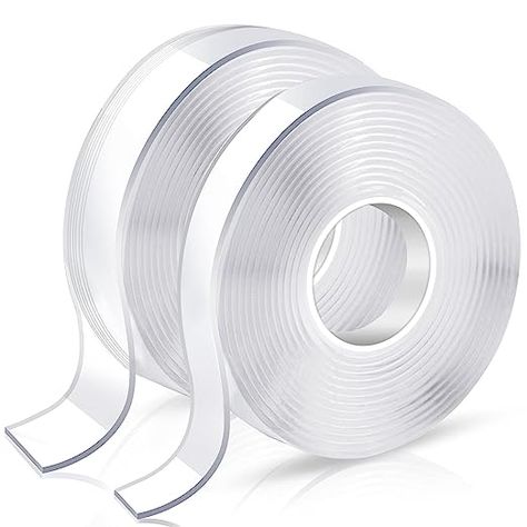 Amazon.com: KUSUFEFI Double Sided Adhesive tape Heavy Duty, Double Stick Mounting (2 Rolls, Total 20FT), Clear Two Sided Wall tape Strips, Removable Poster tape for Home, Office, Car, Outdoor Use : Office Products Double Sided Adhesive Tape, Side Wall, Picture Hanging, Double Sided Adhesive, Bath Fixtures, Double Sided Tape, Strong Adhesive, Adhesive Tape, Pita