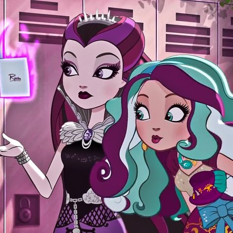 raven queen x madeline hatter | raven x madeline | aesthetic | eah | ever after high | icon Raven Queen Ever After High Fanart, Madeline Aesthetic, Ever After High Icons, Maddie Hatter, Madeline Hatter, Lizzie Hearts, Raven Queen, Disney Fairy, Club Penguin