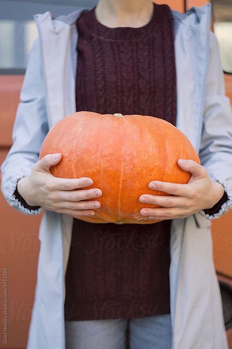 Holding Pumpkin Pose Reference, Holding Pumpkin Pose, Orange Pumpkin, Pumpkin Orange, Art References, A Pumpkin, Pose Reference, Art Reference, Hold On