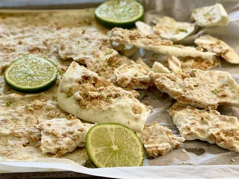 Joy Bauer Key Lime Pie Bark - Joy Bauer Key Lime Pie Bark, High Protein Key Lime Pie Bark, Key Lime Pie Yogurt Bark, No Bake Key Lime Bars, Joy Bauer Chocolate Pie, Joy Bauer Recipes Healthy, Key Lime Pie Squares Bar Recipes, Key Lime Yogurt Pie, Baker By Nature Key Lime Pie