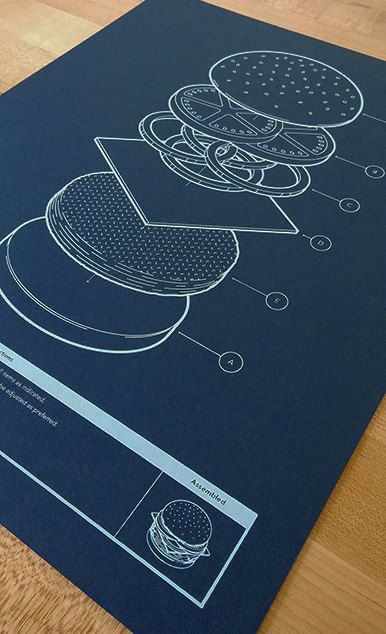 This blueprint illustration, inspired by engineering drawings, indicates the appropriate way to assemble a burger. There is an epidemic sweeping Fashion Show Poster, Fashion Poster Design, Affinity Designer, Design Industrial, Fashion Poster, Illustration Vector, Visual Design, Infographic Design, Graphic Design Inspiration