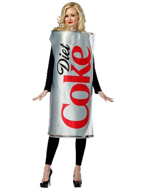 Diet Coke Costume Coke Gifts, Diet Coke Can, Food Halloween Costumes, Coke Can, Themed Halloween Costumes, Food Costumes, Coca Cola Can, Black Halloween Dress, Diet Soda