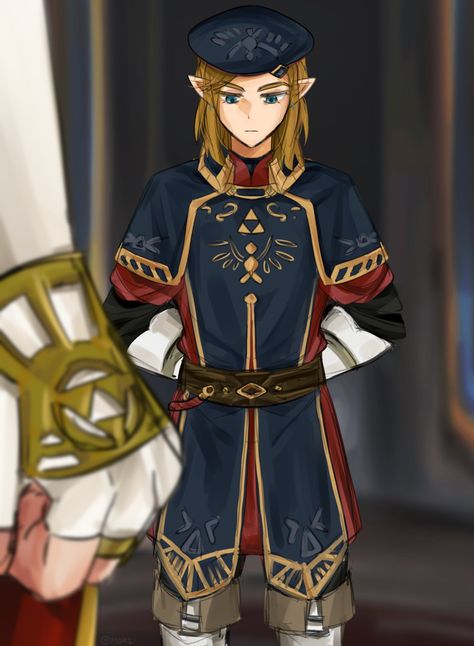 Link Royal Guard Outfit, Royal Guard Outfit, Royal Guard Link, Guard Outfit, Link Botw, Legend Of Zelda Characters, Link Zelda, Royal Guard, Zelda Art