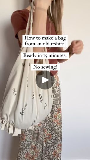 69K views · 879 reactions | Create a bag using your old shirt without sewing by @denali.artstudio!

Great work! 

#sustainablefashion #upcycledshirt #upcycledbag #sustainablefashion | My Walk in Wardrobe Bag Out Of T Shirt, How To Make A Bag Out Of A Shirt, Bag From T Shirt, T-shirt Bag, T Shirt Bags How To Make A, How To Make Bags From Clothes, How To Make Bag, How To Sew A Bag, How To Make A Bag